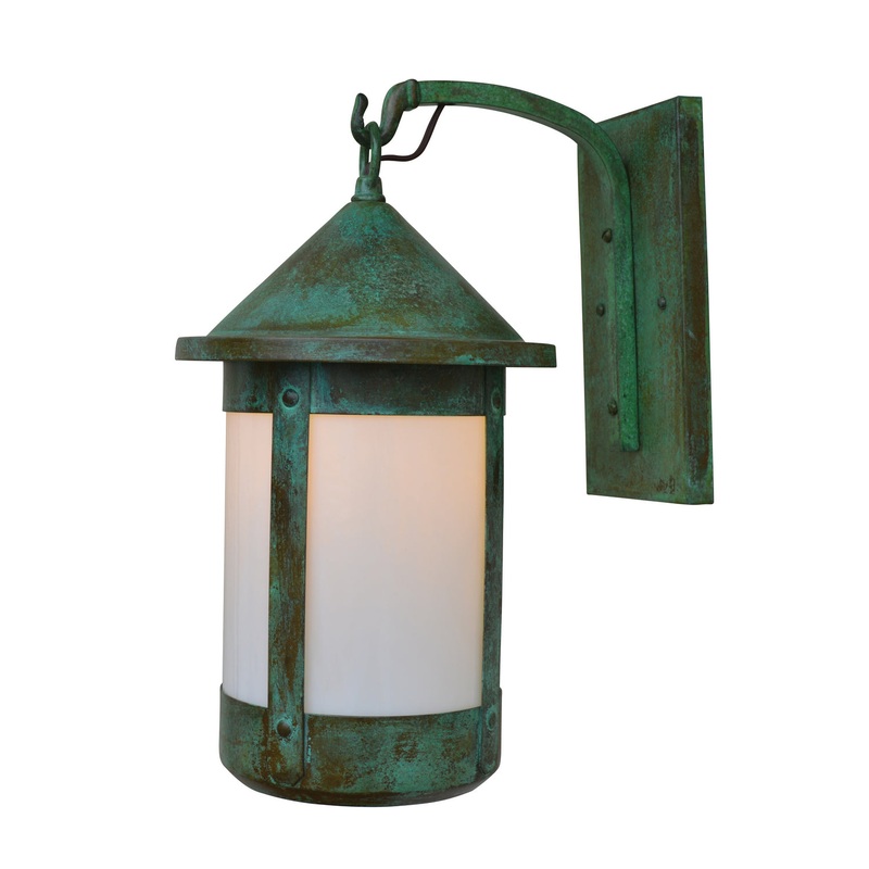 Arroyo BB-14TLWO-VP Berkeley One Light Wall Mount Verdigris Patina