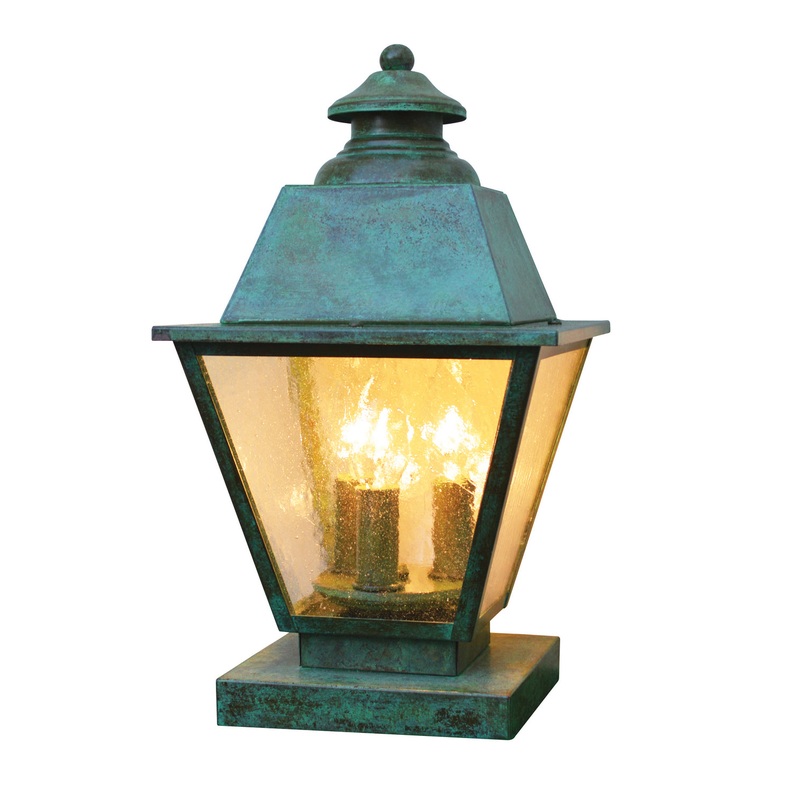 Arroyo INC-8MRCS-VP Inverness Three Light Column Mount Verdigris Patina