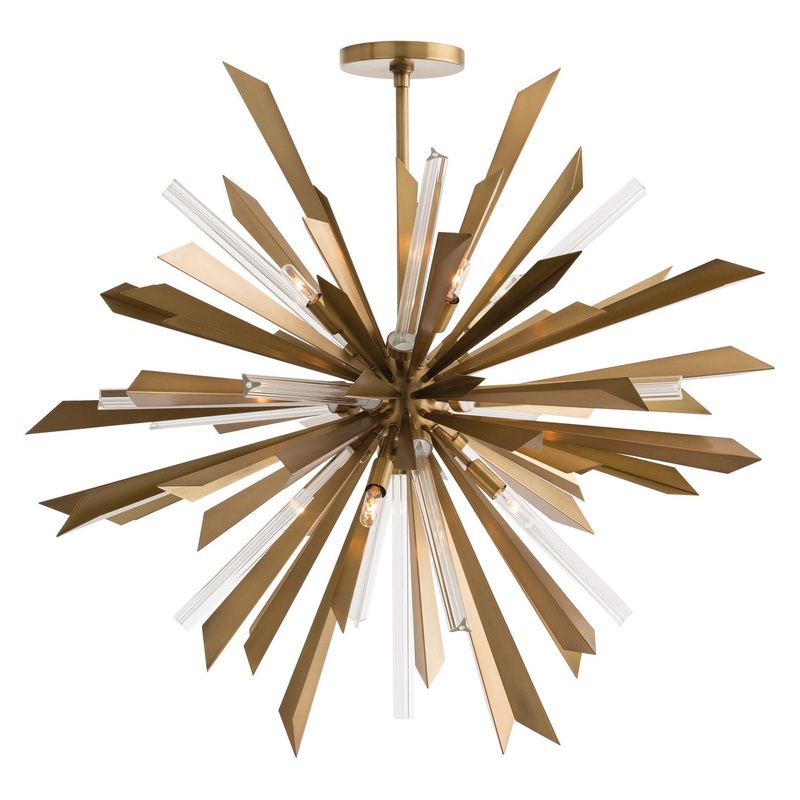 Arteriors 89029 Waldorf Eight Light Chandelier Antique Brass