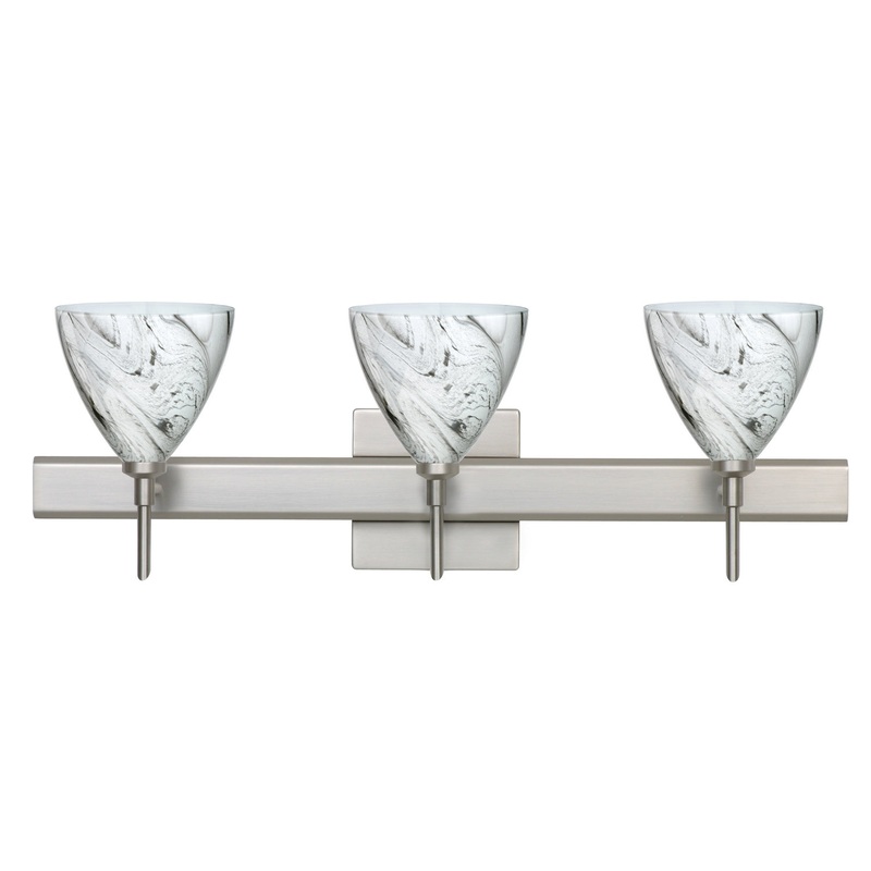 Besa 3SW-1779MG-SN-SQ Mia Three Light Wall Sconce Satin Nickel