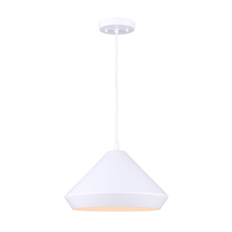 Canarm IPL1020A13WH Byck One Light Pendant Matte White (Discontinued)