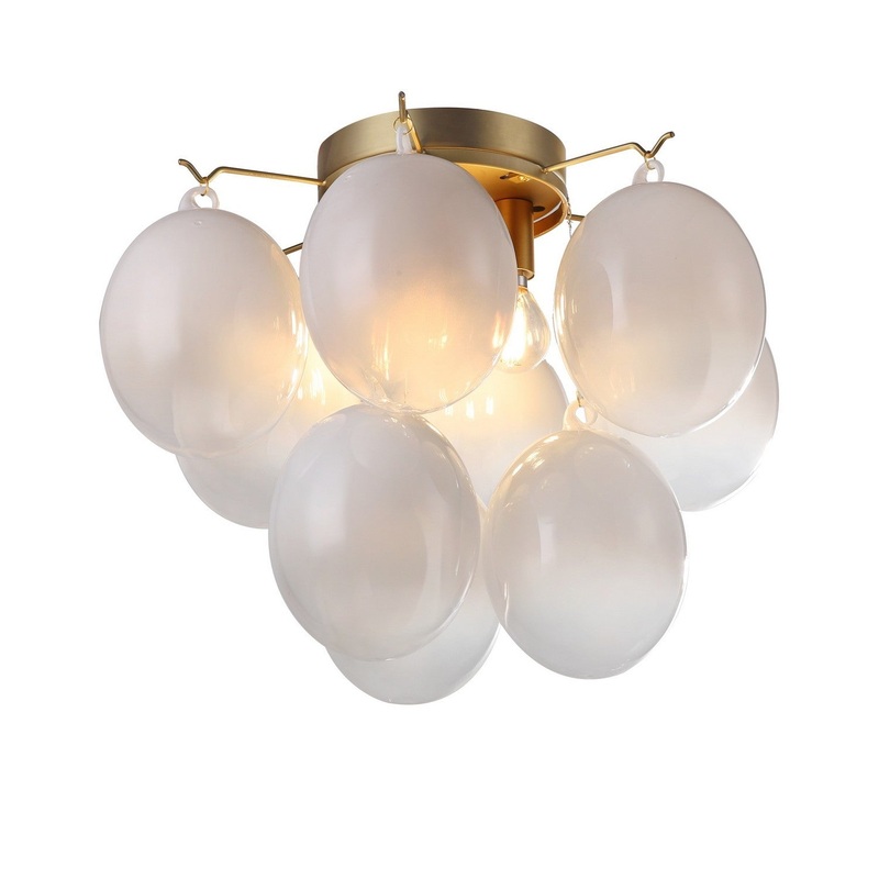 Globo Semi-Flush Mount – Ombre White / 15.75