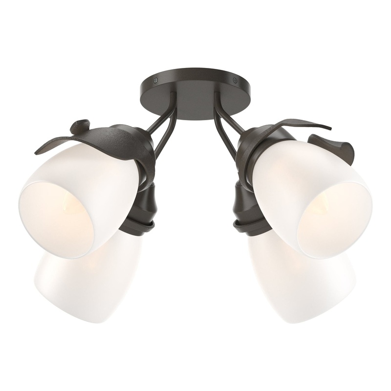 Lapas 4-Light Semi-Flush Dark Smoke Opal Glass (GG)