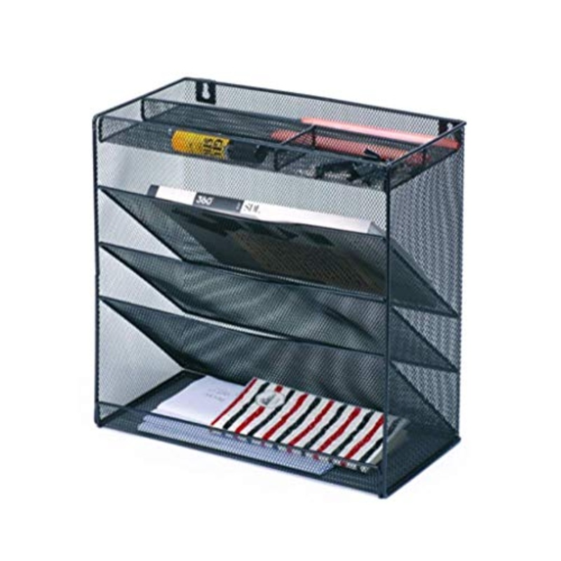 LCA Schedario Classificatore Verticale Titolare del File, Desktop Extension File Manager cancelleria Carrello (Metallo) 33 * 16 * 35,6 cm