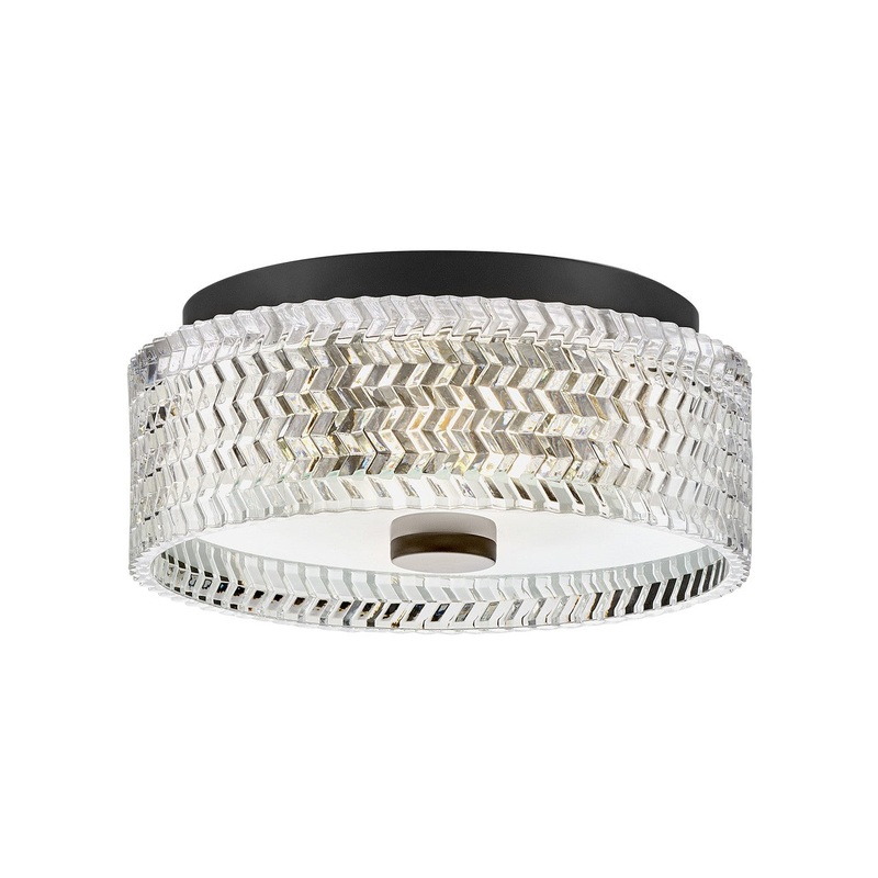 LED Flush Mount from the Elle Collection in Black Finish by Hinkley