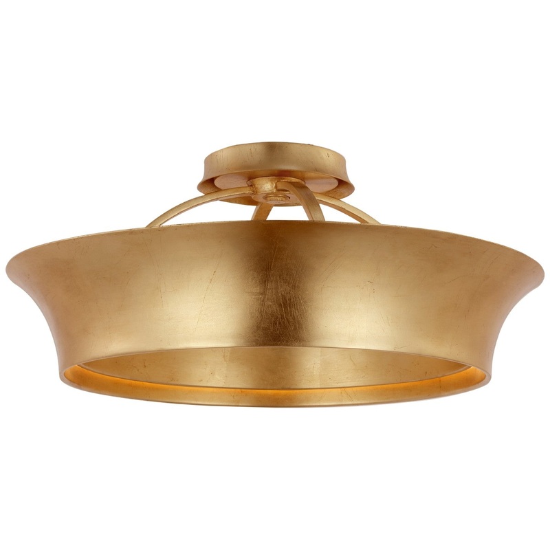 LED Semi-Flush Mount from the Garland Collection in Gild Finish by Visual Comfort Signature