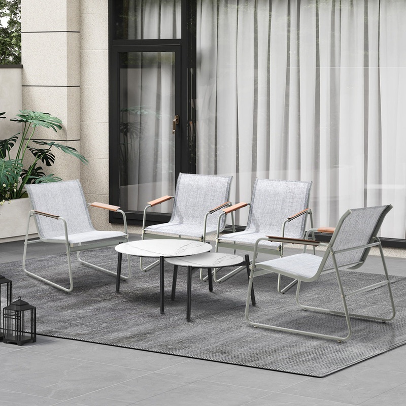 Livsip 6PCS Outdoor Patio Set Textilene Chair Lounge Coffee Table Set