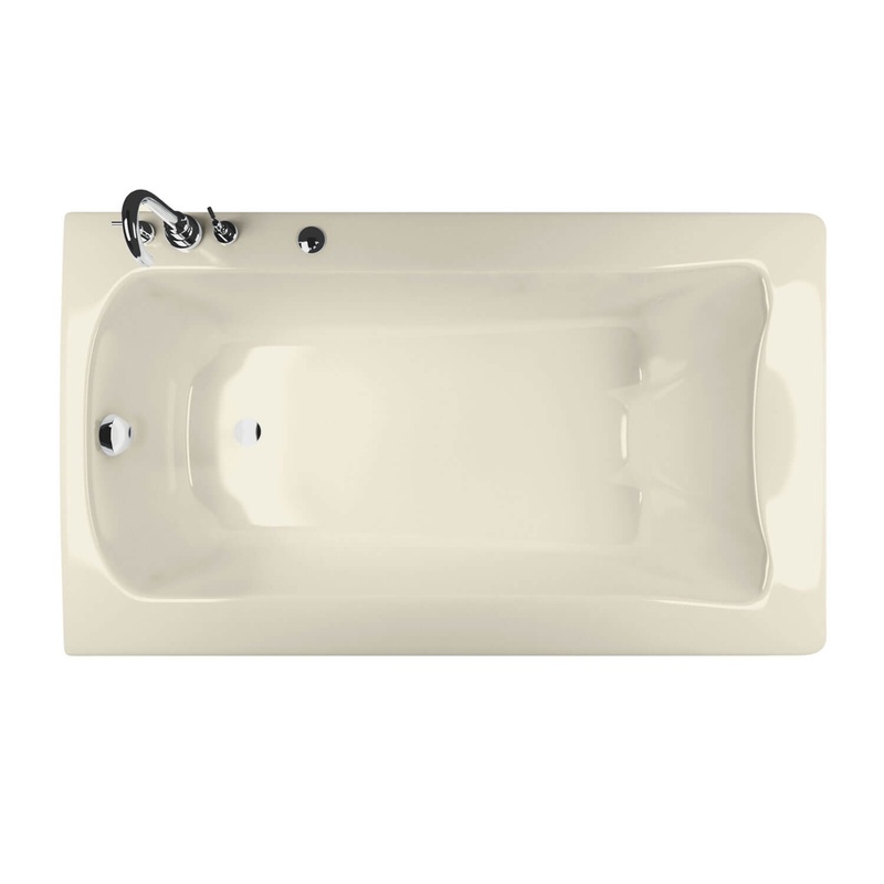 MAAX 105311-055-004 Release 6036 Acrylic Drop-in End Drain Aerofeel Bathtub in Bone