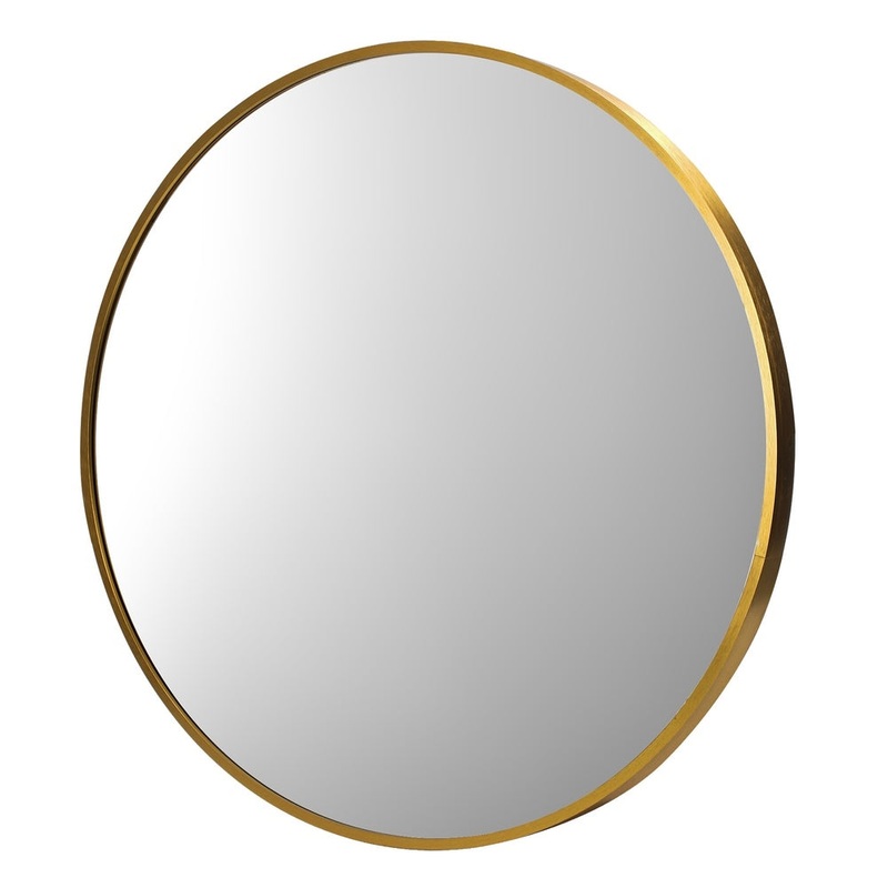 Oikiture Wall Mirror Round 50cm Gold