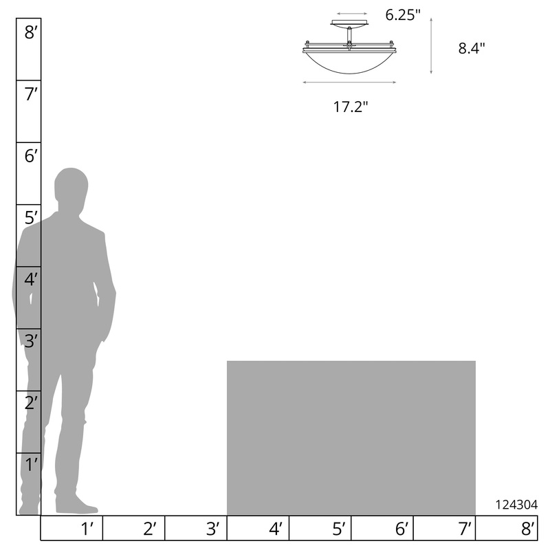 Plain Large Semi-Flush Ink Sand Glass (SS)