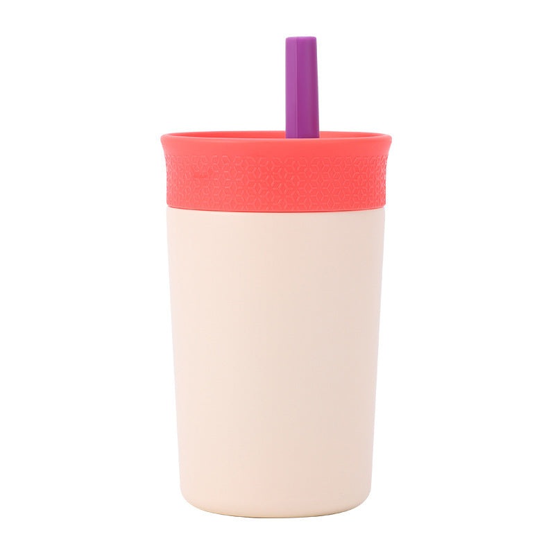 2 Pcs Beige 12oz Insulated Tumbler with Straw – 304 Stainless Steel, BPA-Free, Leak-Proof Coffee Mug for Hot and Cold Drinks