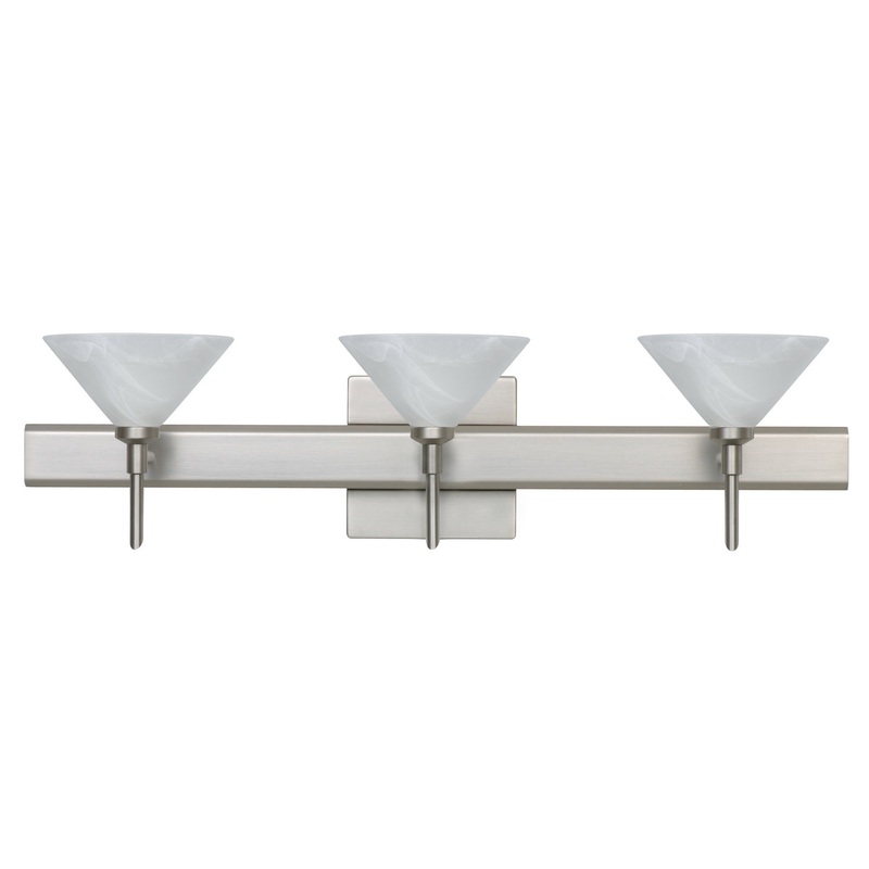 Besa 3SW-117652-SN-SQ Kona Three Light Wall Sconce Satin Nickel