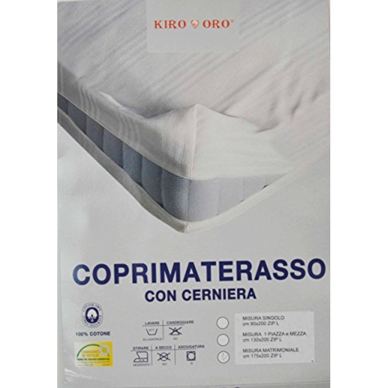 CASA TESSILE Coprimaterasso Completo con Cerniera Sanfor Rigato per Letto Singolo cm 90×200