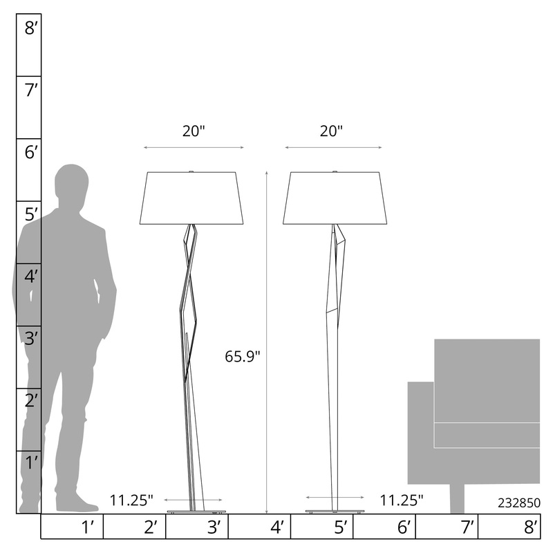Facet Floor Lamp White Flax Shade (SE)