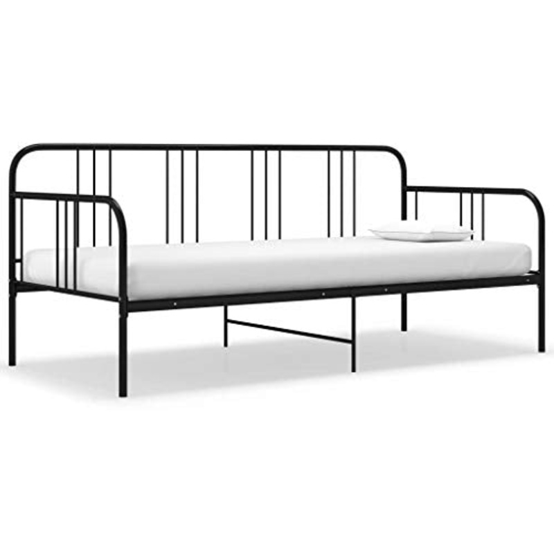FAMIROSA Divano Letto Telaio Nero in Metallo 90×200 cm