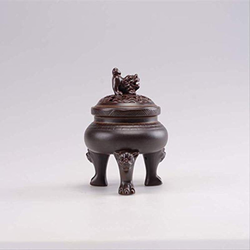 ZAAQ Zen Ornaments – Incenso in Ceramica a Tre Gambe, in Legno di Sandalo Anticato