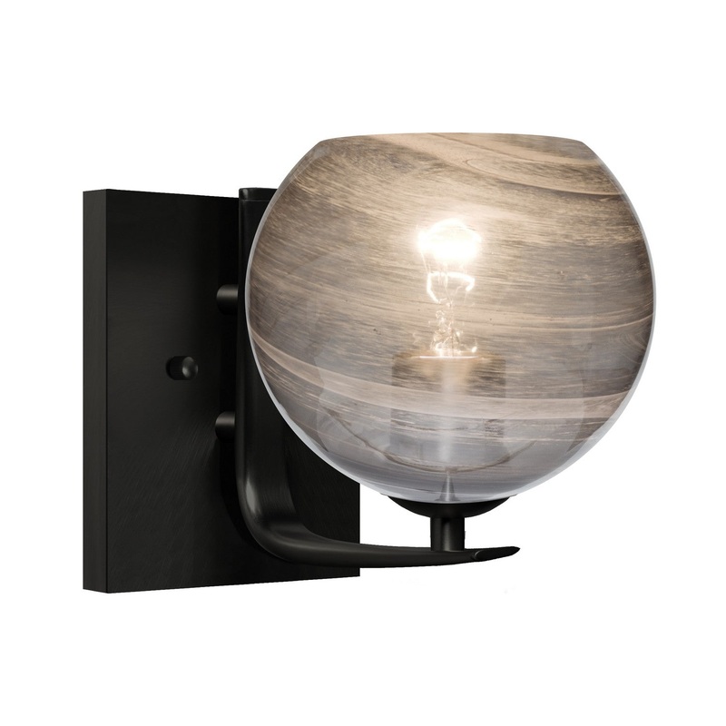 Besa 1WC-JILLYSM-BK Besa Jilly Vanity One Light Wall Sconce Black