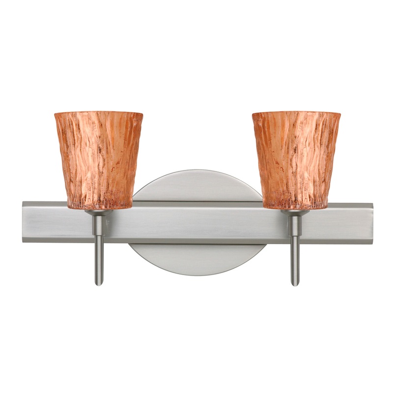 Besa 2SW-5125CF-SN Nico Two Light Wall Sconce Satin Nickel