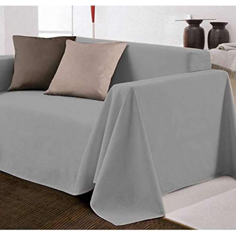 Biancheria Store Telo ARREDO COPRIDIVANO Tinta Unita in 2 Misure – Prodotto in Italia Gran Foulard Multiuso Telo Tuttofare COPRIDIVANO COPRIPOLTRONA – 160×280 – Grigio