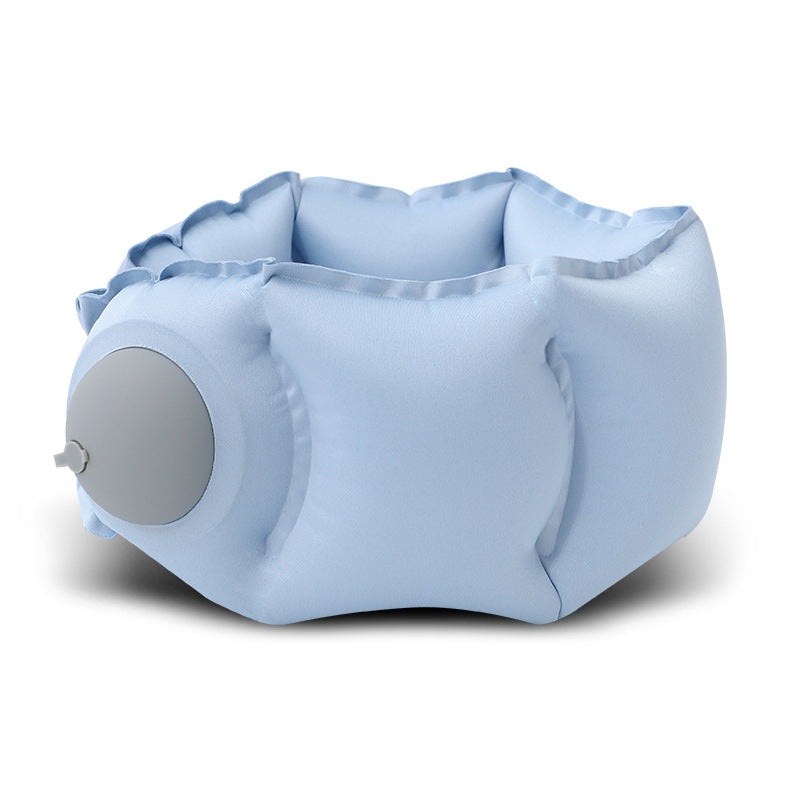 Blue Press-Pump Inflatable Travel Pillow – Ultra-Lightweight Ergonomic 360 Neck Support