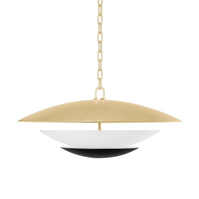 Corbett Lighting 413-26-VGL/SBK Adara Four Light Chandelier Vintage Gold Leaf And Soft Black