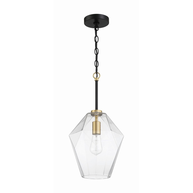 Craftmade 56992-FBSB Avante Grand One Light Pendant Flat Black/Satin Brass