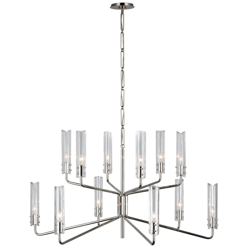 LED Chandelier from the Casoria Collection in Polished Nickel Finish by Visual Comfort Signature