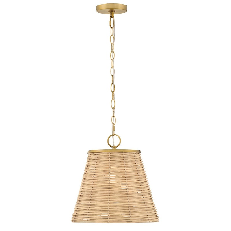 LED Pendant from the Brynn Collection in Lacquered Brass Finish by Lark