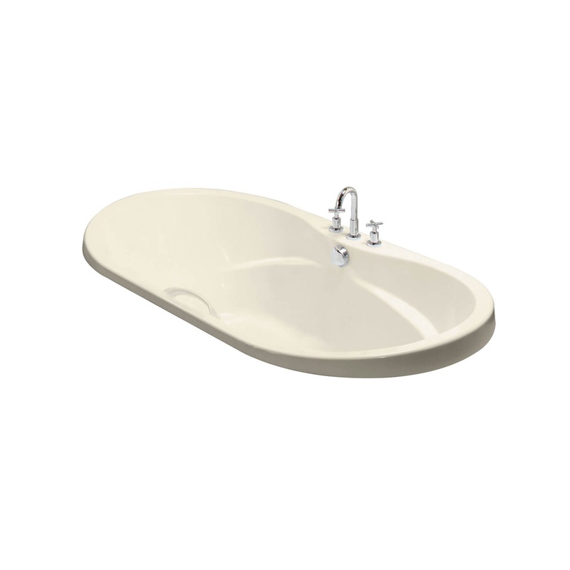 MAAX 102863-094-004 Living 6042 Acrylic Drop-in Center Drain Combined Hydromax & Aerofeel Bathtub in Bone