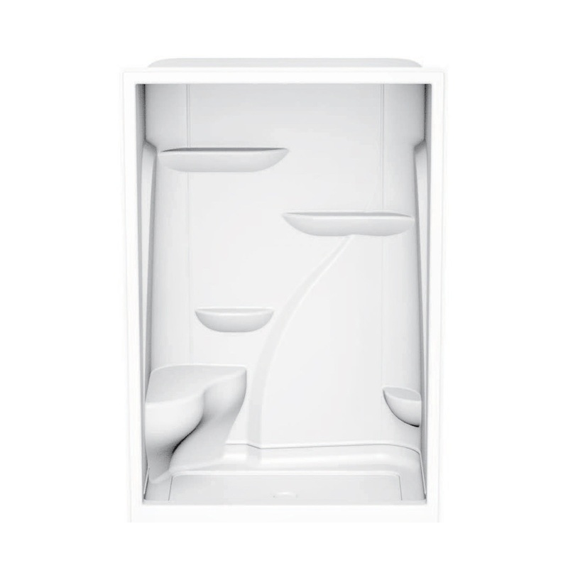 MAAX 103674-000-001-002 M160 60 x 36 Acrylic Alcove Center Drain One-Piece Shower in White