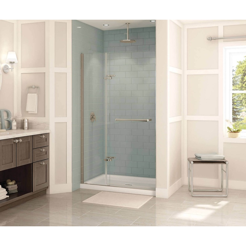 MAAX 136679-900-305-000 Reveal 71 38-41 x 71  in. 8mm Pivot Shower Door for Alcove Installation with Clear glass in Brushed Nickel