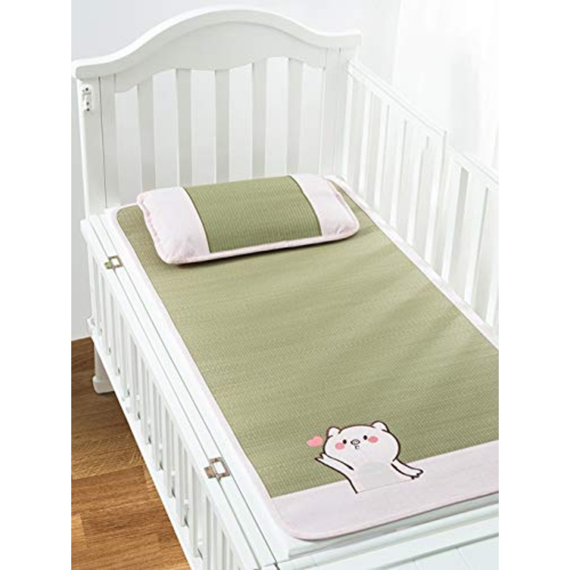 MBY Materassino in bamb, Neonato Bambino Bambino Scuola Materna Due Pezzi Stuoia di Paglia, Nessuna Tintura Nessuna Aggiunta Nessuna Formaldeide (Color : B, Size : 16080cm)