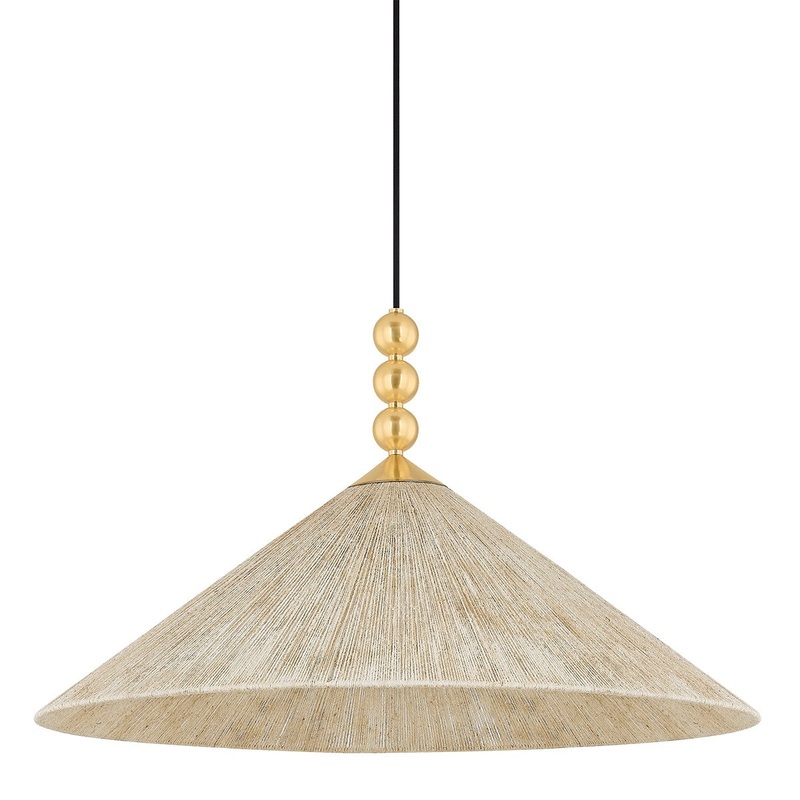 One Light Pendant from the Song Collection in Aged Brass Finish by Mitzi