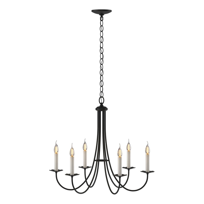 Simple Sweep 6-Arm Chandelier Black