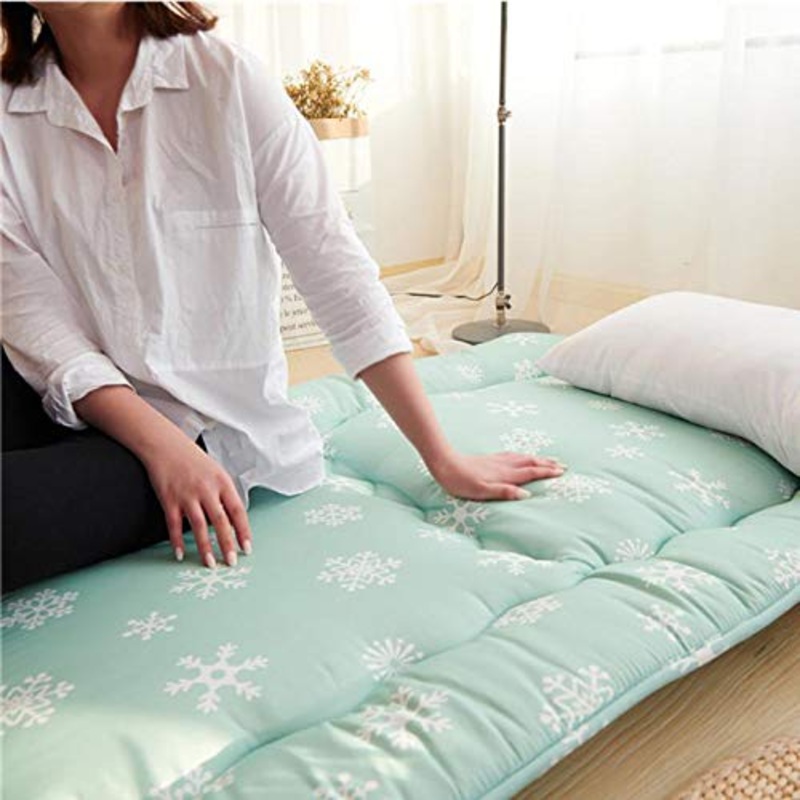 Topper Materasso Pieghevole Trapuntato, Dormire Tatami Materasso Thicken Pavimento Giapponese Materasso Futon Home,dormitorio Studentesco Traspirabilit-Verde Pieno