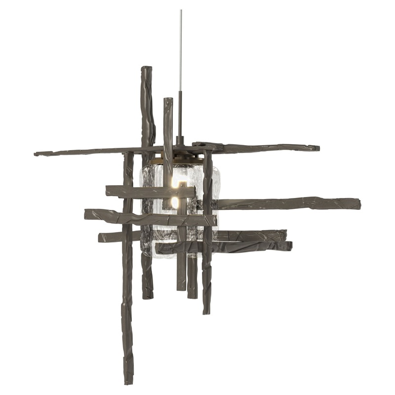 Tura Seeded Glass Low Voltage Mini Pendant Dark Smoke