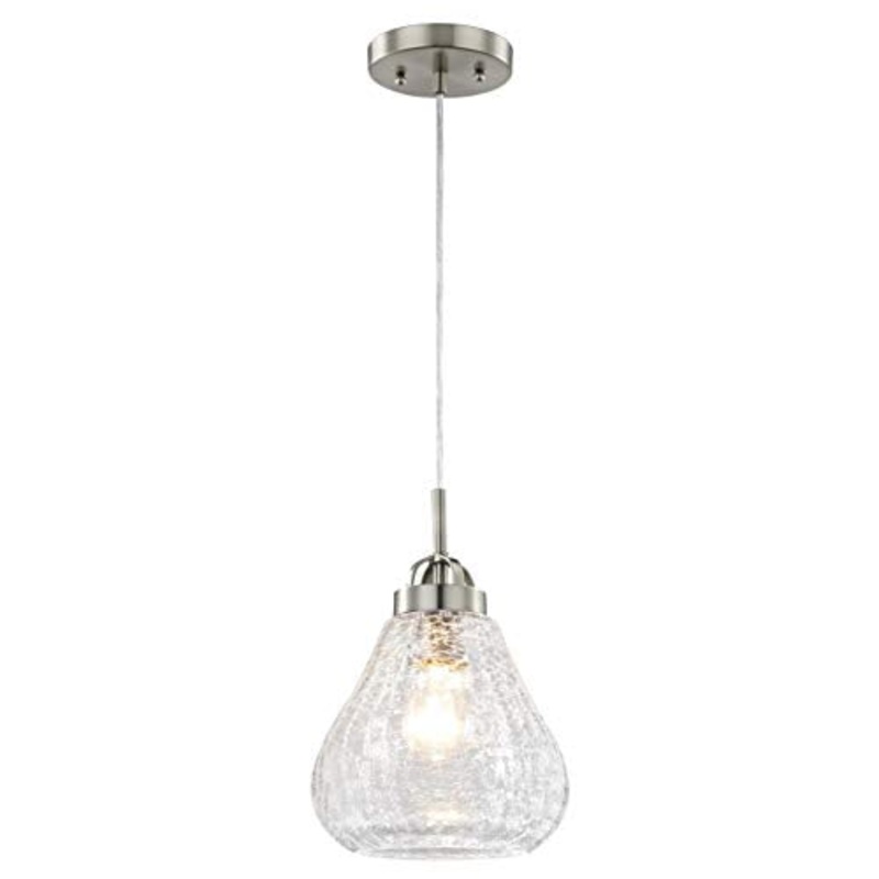 Westinghouse 6309140 – Lampada a Sospensione E27, Acciaio/Vetro, Nichel Spazzolato