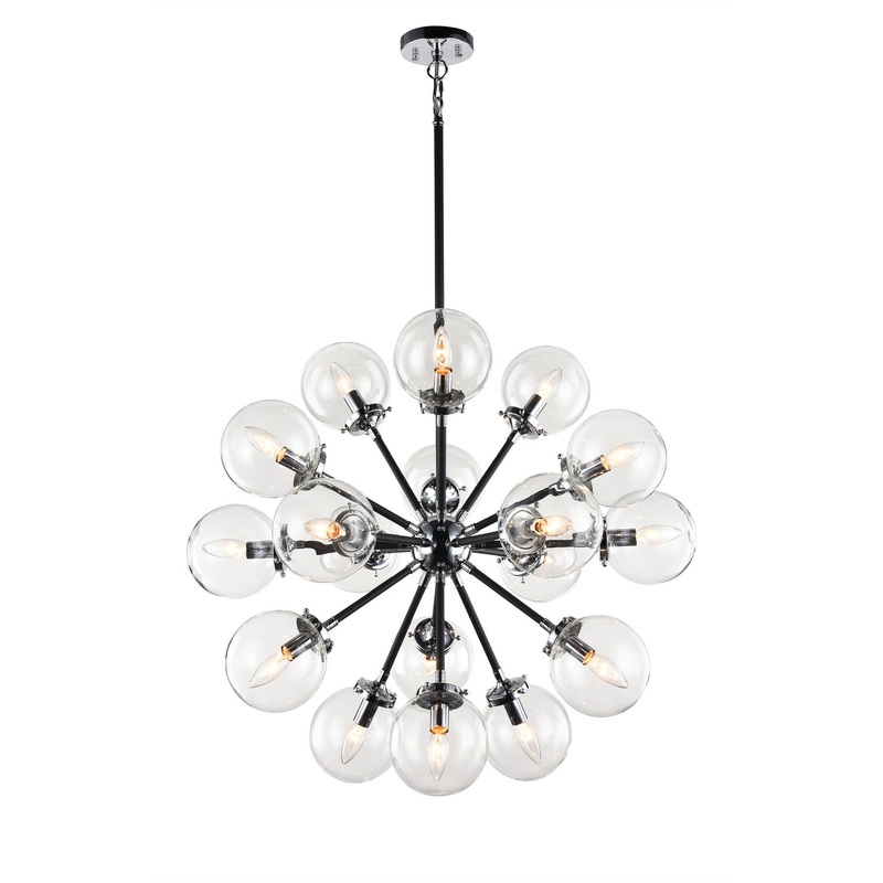 18 Light Chandelier from the Soleil Collection in Chrome Finish by Matteo Lighting