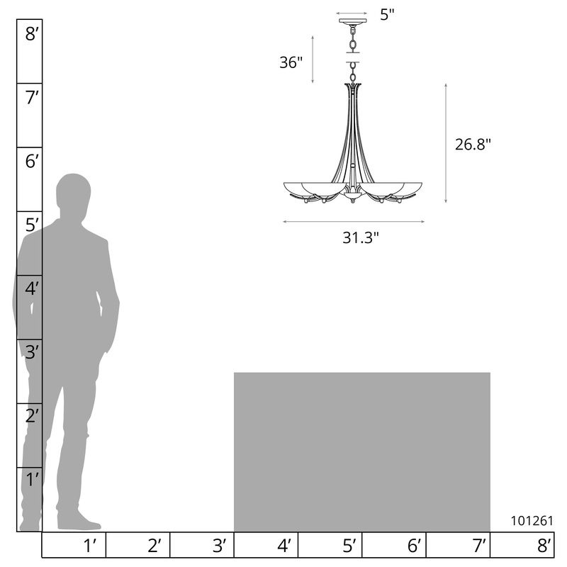 Aegis 5-Arm Chandelier White