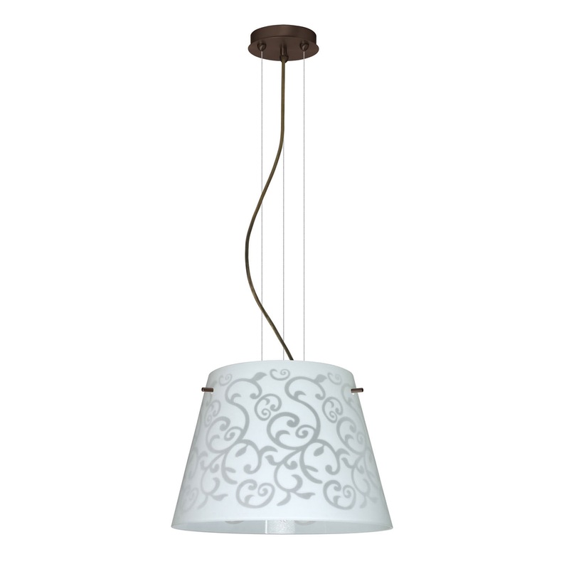 Besa 1KV-4340WD-BR Amelia Three Light Pendant Bronze (Discontinued)
