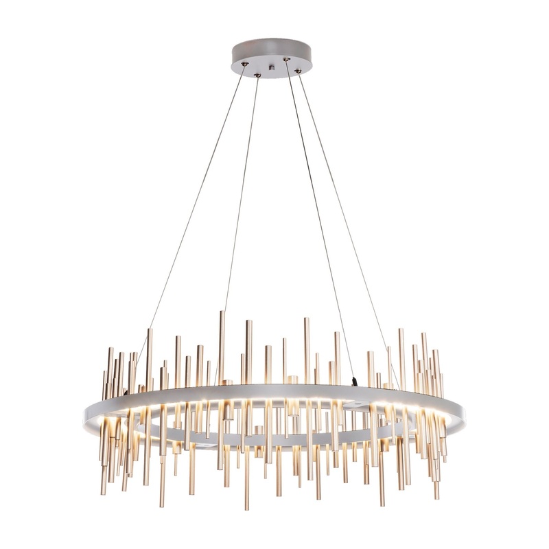 Cityscape Circular LED Pendant Vintage Platinum Soft Gold