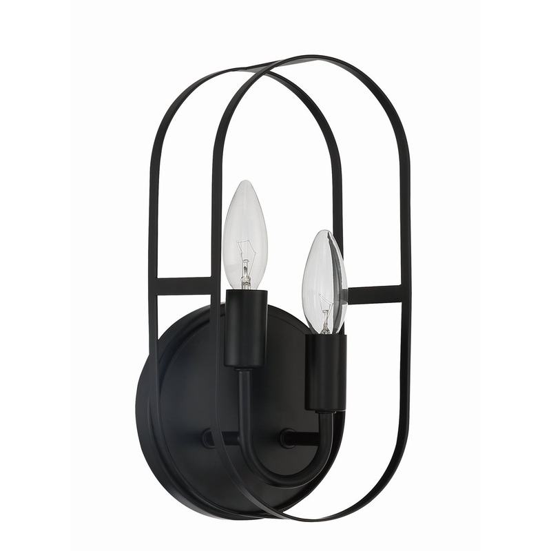 Craftmade 12806FB2 Mindful Two Light Wall Sconce Flat Black