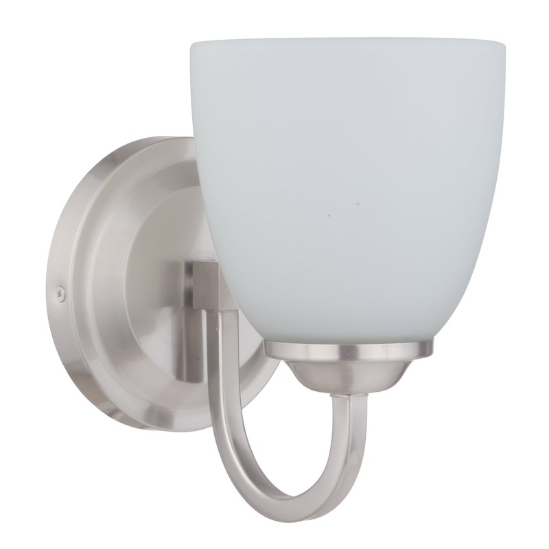 Craftmade 49901-BNK-WG Serene One Light Wall Sconce Brushed Polished Nickel (Discontinued)