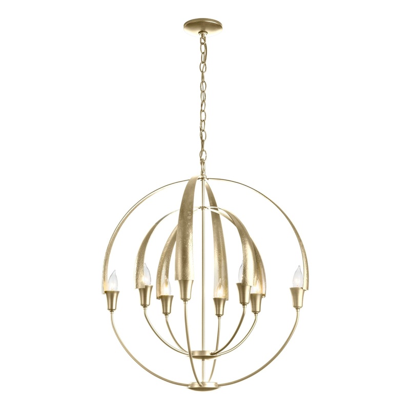Double Cirque Chandelier Modern Brass