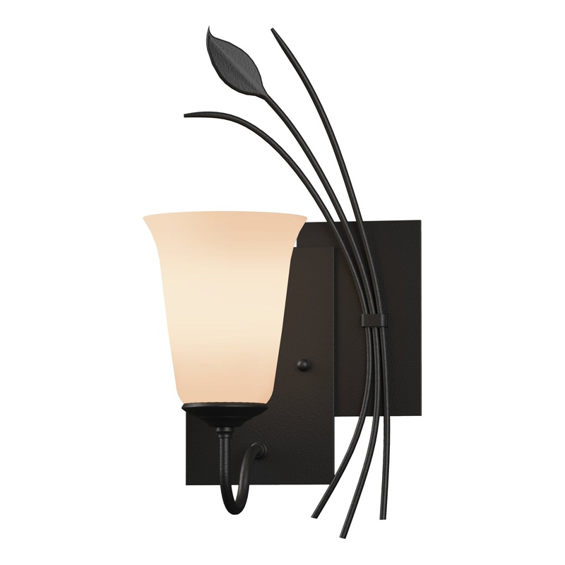 Forged Leaf Sconce Black Right