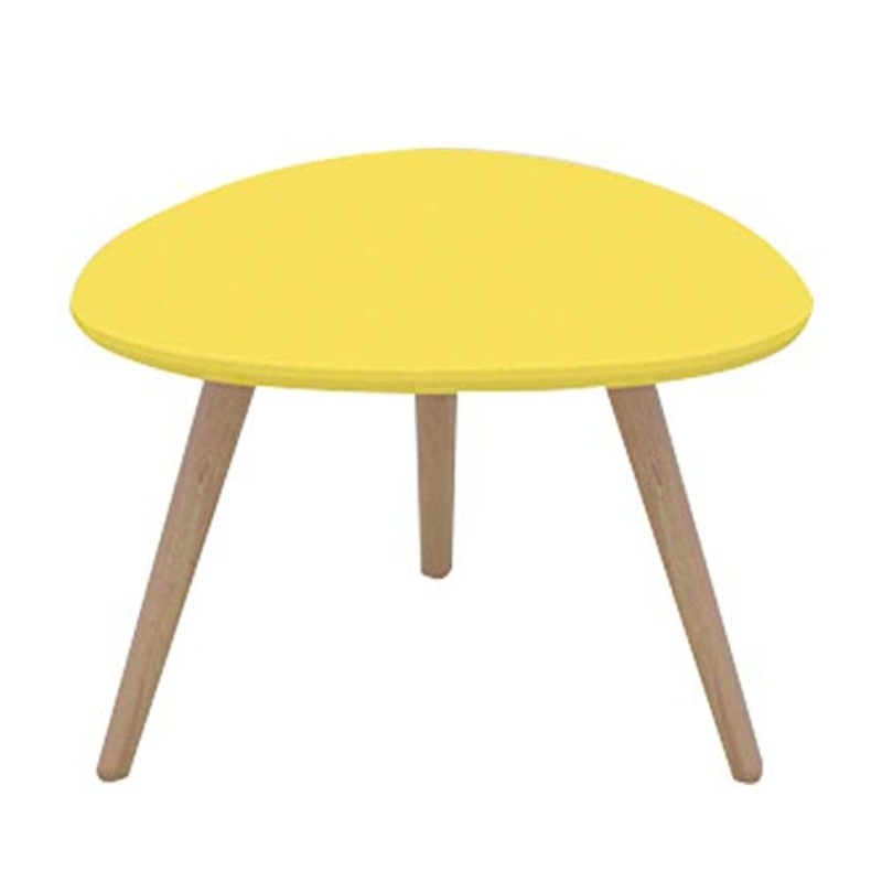 H-Comodini Camera Tavolino Laterale Desk Ins Vento Tatami Tavolino |Nordic Piccolo Tempo Libero Semplice Tabella Bovindo Computer da Tavolo |Soggiorno Tavola Rotonda Divano Tavolino (Color : Yellow)