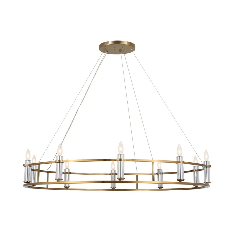 Kichler 52491BNB Ten Light Chandelier, Brushed Natural Brass
