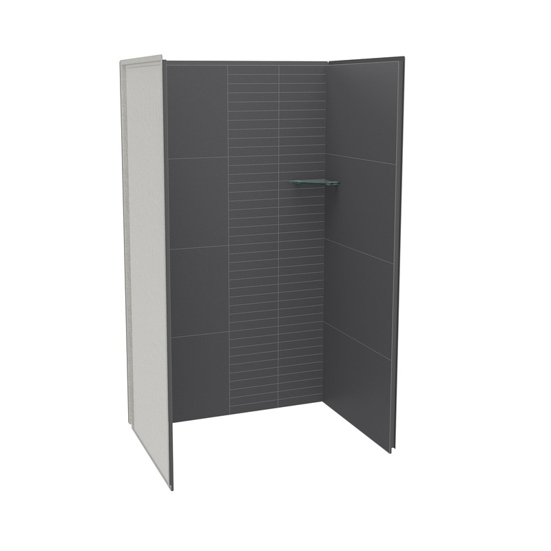MAAX 107459-306-515 Utile 4832 Composite Direct-to-Stud Three-Piece Alcove Shower Wall Kit in Erosion Charcoal