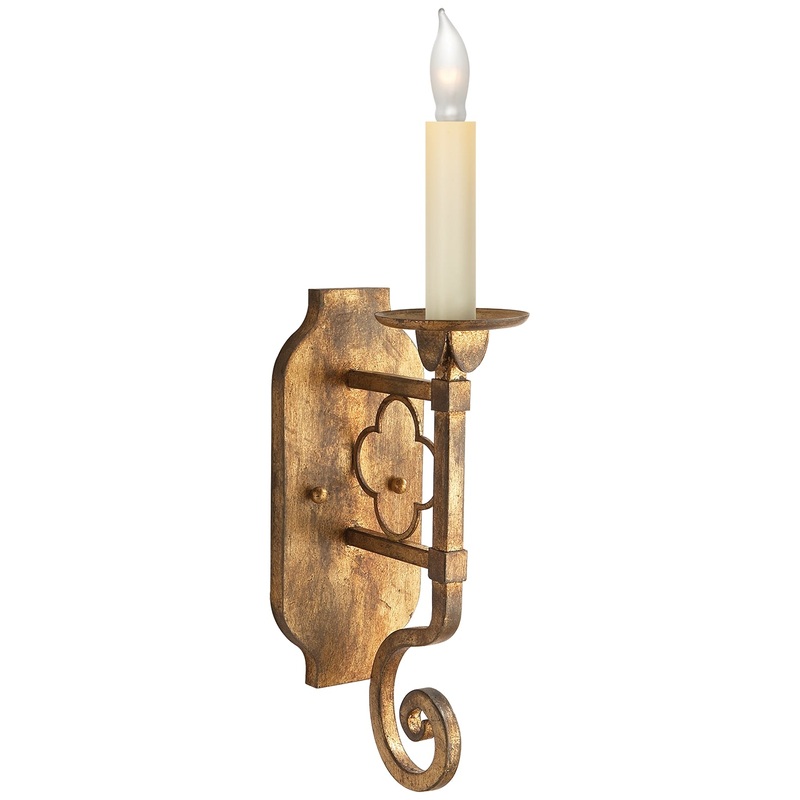 One Light Wall Sconce from the Margarite Collection in Gilded Iron Finish by Visual Comfort Signature