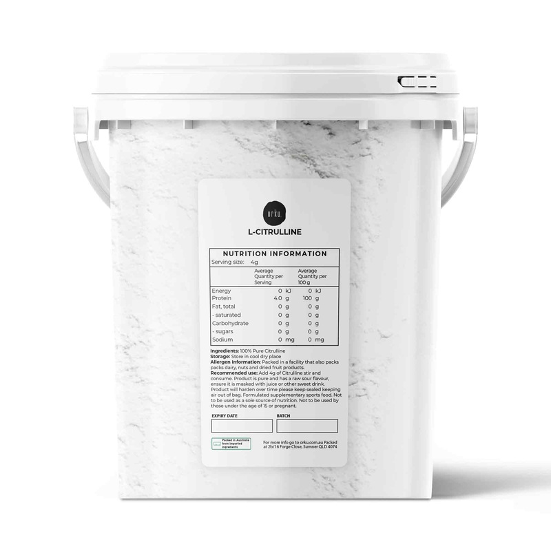 Orku 600g L-Citrulline Powder Buckets – 100 % Pure Food Grade Amino Acid